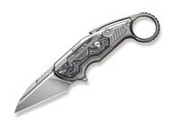 Taschenmesser, Silber, Flipper, Button Lock, CPM-20CV, Titan Taschenmesser, Silber, Flipper, Button Lock, CPM-20CV, Titan