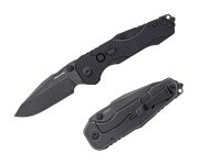 Taschenmesser, Schwarz, Daumenpin, Framelock, D2, Edelstahl Taschenmesser, Schwarz, Daumenpin, Framelock, D2, Edelstahl