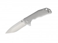 Taschenmesser, Grau, Flipper, Framelock, M390, Titan Taschenmesser, Grau, Flipper, Framelock, M390, Titan