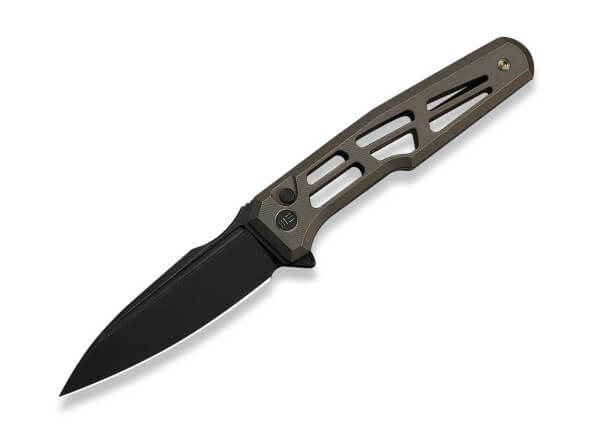 Taschenmesser, Bronze, Flipper, Button Lock, M390, Titan