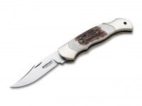 Taschenmesser, Braun, Nagelhau, Backlock, N690, Hirschhorn Taschenmesser, Braun, Nagelhau, Backlock, N690, Hirschhorn