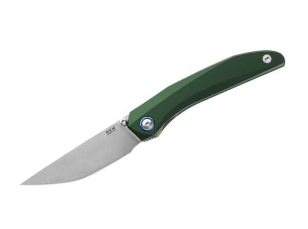Taschenmesser, Grün, Daumenpin, Linerlock, M390, Aluminium