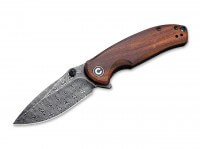 Taschenmesser, Braun, Daumenpin, Linerlock, Damast, Bubingaholz Taschenmesser, Braun, Daumenpin, Linerlock, Damast, Bubingaholz