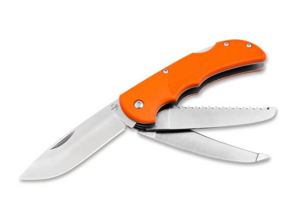 Taschenmesser, Orange, Nagelhau, Backlock, 440C, FRN