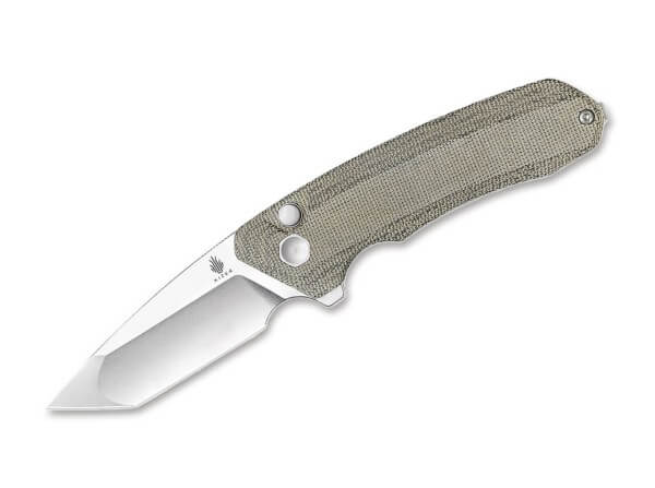Taschenmesser, Grün, Flipper, Button Lock, 154CM, Micarta