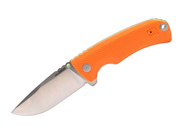 Taschenmesser, Orange, Flipper, Framelock, 440, GRN