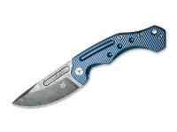 Taschenmesser, Blau, Daumenöffnung, Framelock, Damast, Titan Taschenmesser, Blau, Daumenöffnung, Framelock, Damast, Titan