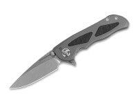 Taschenmesser, Grau, Daumenpin, Framelock, M390, Titan Taschenmesser, Grau, Daumenpin, Framelock, M390, Titan