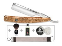 Rasiermesser, Braun, Kohlenstoffstahl, Maserbirkenholz Rasiermesser, Braun, Kohlenstoffstahl, Maserbirkenholz