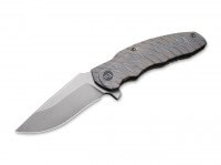 Taschenmesser, Grau, Flipper, Framelock, CPM-20CV, Titan Taschenmesser, Grau, Flipper, Framelock, CPM-20CV, Titan
