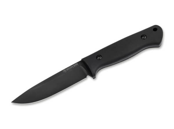 Feststehendes Messer, Schwarz, 80CrV2, Richlite