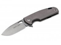 Taschenmesser, Grau, Flipper, Framelock, N690, Titan Taschenmesser, Grau, Flipper, Framelock, N690, Titan