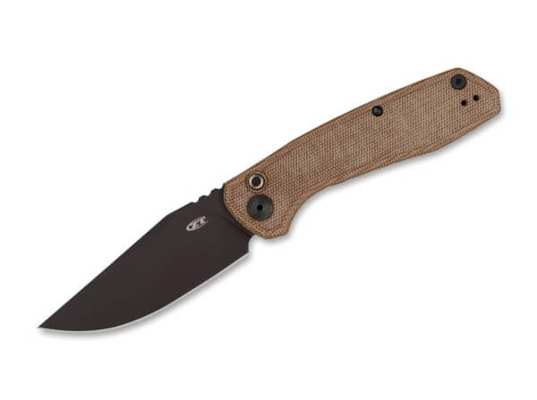 Taschenmesser, Braun, Druckknopf, Button Lock, CPM-CruWear, Micarta