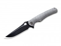 Taschenmesser, Grau, Flipper, Framelock, M390, Titan Taschenmesser, Grau, Flipper, Framelock, M390, Titan