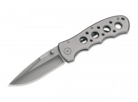 Taschenmesser, Grau, Daumenpin, Linerlock, 440A, Aluminium Taschenmesser, Grau, Daumenpin, Linerlock, 440A, Aluminium