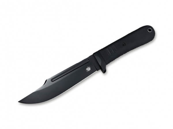 Feststehendes Messer, Schwarz, N690, Plastisches Elastomer