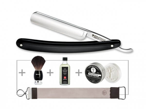 Rasiermesser, Schwarz, Kohlenstoffstahl, Kunststoff