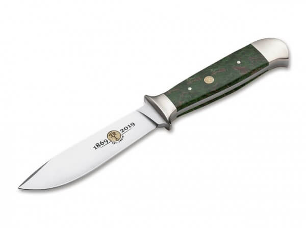 Feststehendes Messer, Grün, Feststehend, N690, Maserbirkenholz