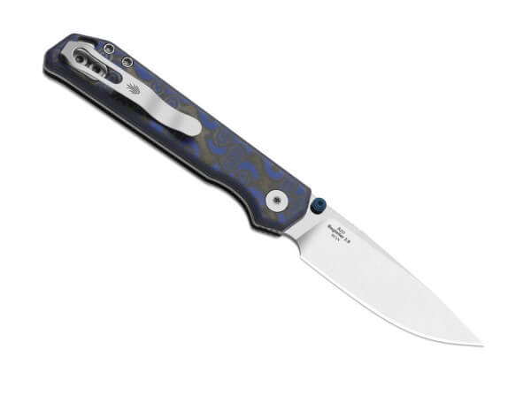 Taschenmesser, Blau, Daumenpin, Button Lock, CTS BD-1N, Micarta