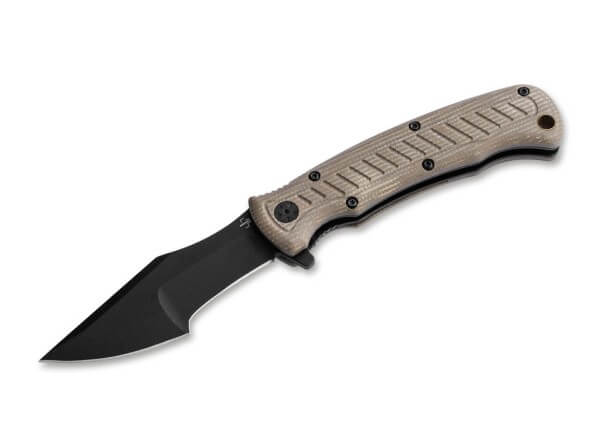 Taschenmesser, Beige, Flipper, Linerlock, 154CM, Micarta