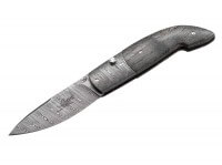 Taschenmesser, Grau, Nein, Button Lock, Damast, Eichenholz Taschenmesser, Grau, Nein, Button Lock, Damast, Eichenholz