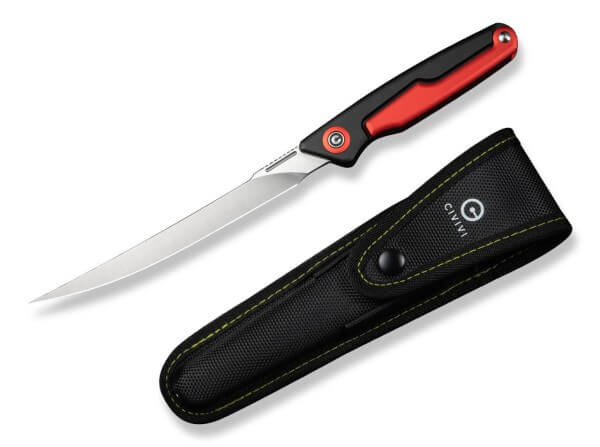 Taschenmesser, Rot, Nagelhau, Framelock, 14C28N, Aluminium