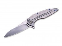 Taschenmesser, Grau, Flipper, Framelock, CPM-S-35VN, Titan Taschenmesser, Grau, Flipper, Framelock, CPM-S-35VN, Titan