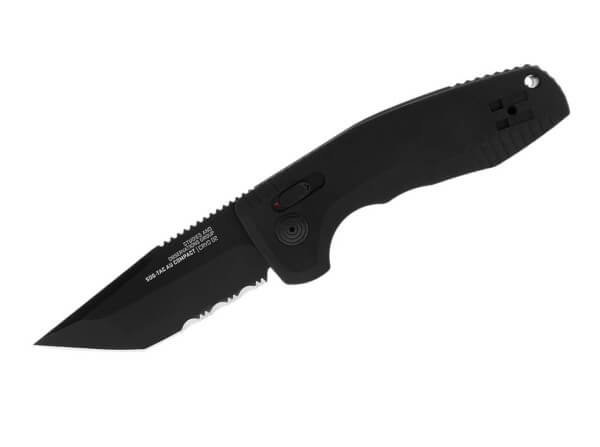 Taschenmesser, Schwarz, Druckknopf, Schieberiegel, D2, Aluminium