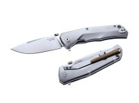 Taschenmesser, Grau, Flipper, Framelock, M390, Titan Taschenmesser, Grau, Flipper, Framelock, M390, Titan