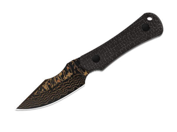 Feststehendes Messer, Schwarz, Damast, Micarta