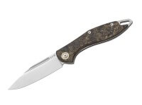 Taschenmesser, Gold, Nagelhau, Slipjoint, M390, Kohlefaser Taschenmesser, Gold, Nagelhau, Slipjoint, M390, Kohlefaser