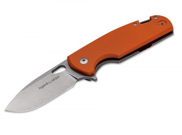 Taschenmesser, Orange, Flipper, Framelock, N690, G10