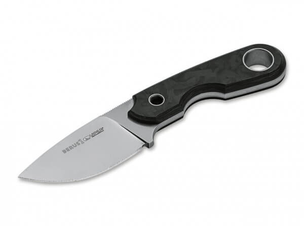 Feststehendes Messer, Schwarz, M390, Kohlefaser