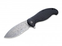 Taschenmesser, Schwarz, Flipper, Linerlock, Damast, G10 Taschenmesser, Schwarz, Flipper, Linerlock, Damast, G10