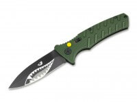 Taschenmesser, Grün, Druckknopf, Druckknopf, D2, Aluminium Taschenmesser, Grün, Druckknopf, Druckknopf, D2, Aluminium