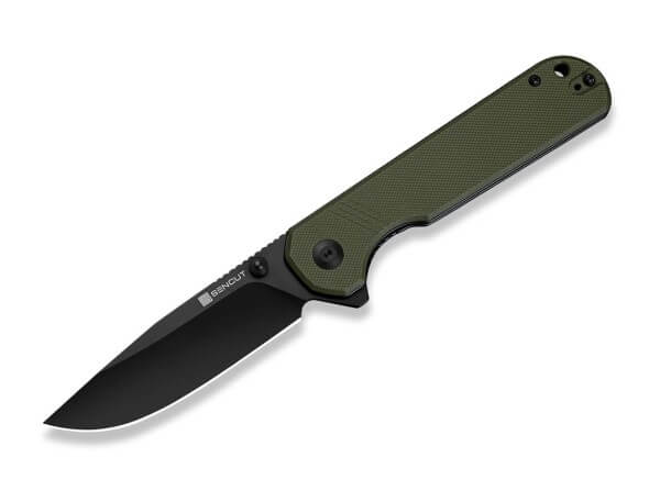 Taschenmesser, Grün, Daumenpin, Linerlock, 9Cr18MoV, G10