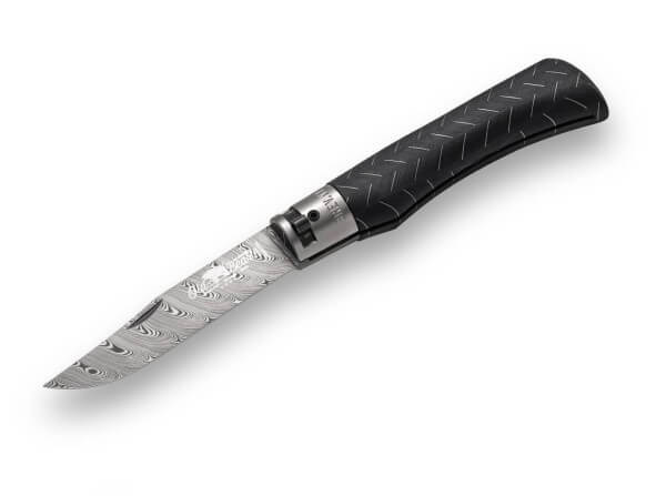 Taschenmesser, Schwarz, Nagelhau, Twist Lock, Damast, Aluminium