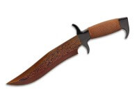 Feststehendes Messer, Bronze, Damast, Metall Feststehendes Messer, Bronze, Damast, Metall