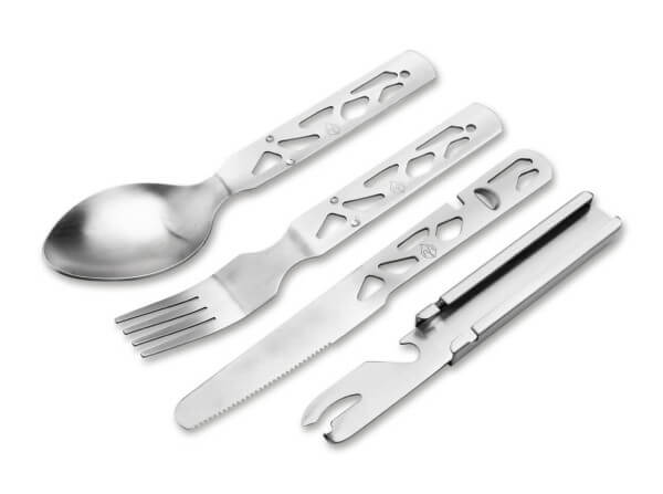 Campingbesteck, Silber, Edelstahl, Edelstahl