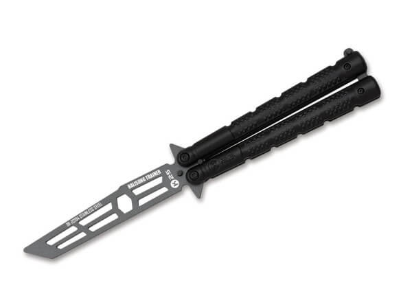 Trainingsmesser, Schwarz, Nein, Balisong, Edelstahl, Aluminium