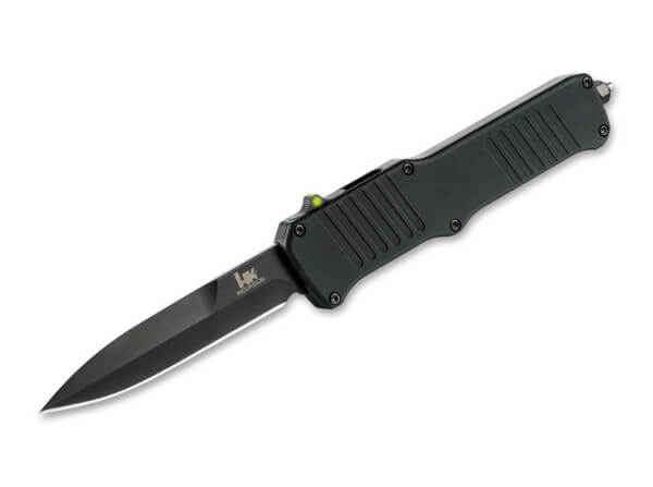 Taschenmesser, Schwarz, Druckknopf, OTF, 154CM, Aluminium