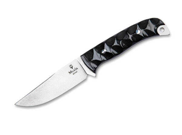 Feststehendes Messer, Schwarz, Damast, Micarta