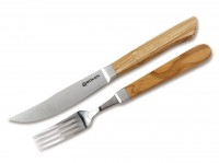 Steakmesser, Braun, Feststehend, Olivenholz Steakmesser, Braun, Feststehend, Olivenholz