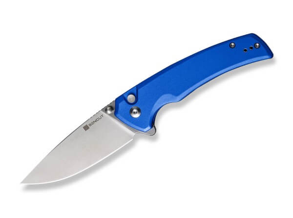 Taschenmesser, Blau, Flipper, Button Lock, D2, Aluminium
