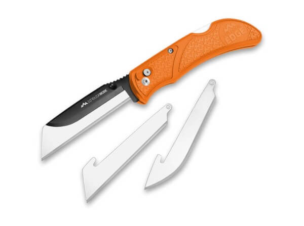 Taschenmesser, Orange, Daumenpin, Backlock, 420J2, TPR