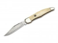 Taschenmesser, Weiß, Nagelhau, Backlock, C75, Knochen Taschenmesser, Weiß, Nagelhau, Backlock, C75, Knochen