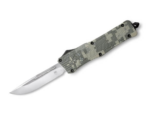 Taschenmesser, Camo, Druckknopf, OTF, D2, Aluminium