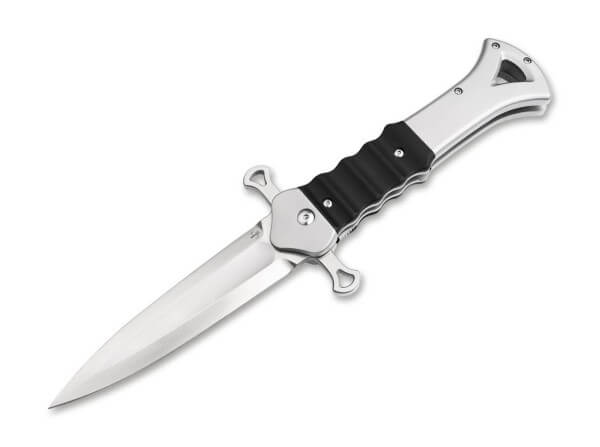 Taschenmesser, Silber, Flipper, Linerlock, D2, G10