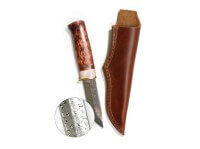 Feststehendes Messer, Braun, Feststehend, Damast, Birkenholz Feststehendes Messer, Braun, Feststehend, Damast, Birkenholz