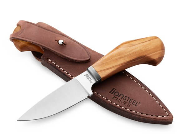 Feststehendes Messer, Braun, M390, Olivenholz